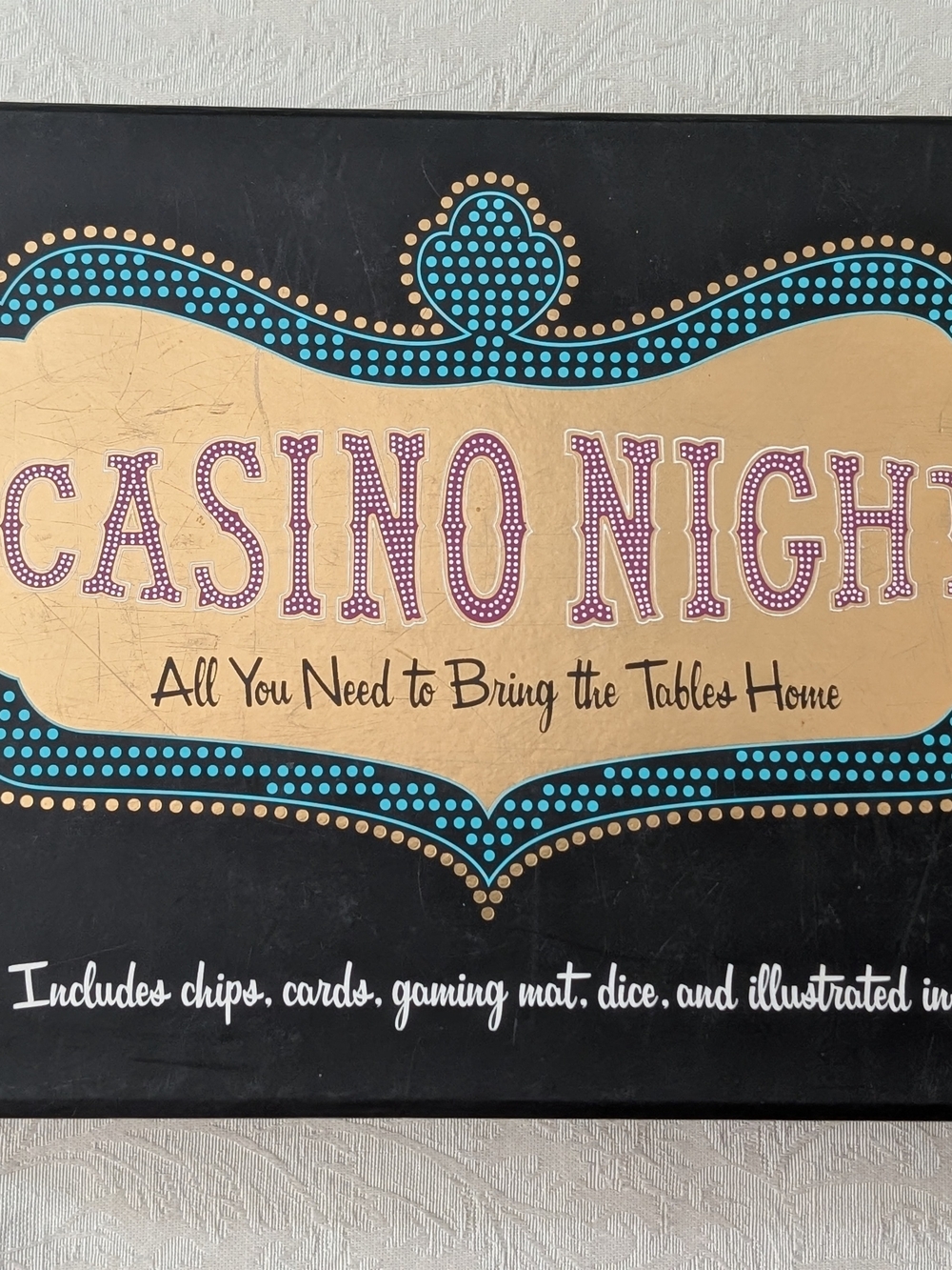 Casino Night Gambling Game Set w/ Chips, Dice & Gaming Mat, Complete Game